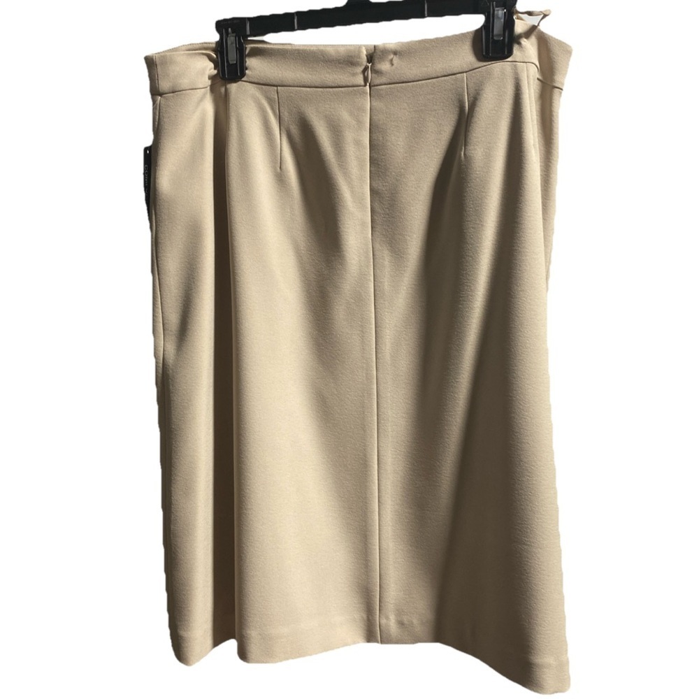 JM Studio by John Meyer Skirt Petite 14 NWT Beige Pleated A-Line Midi M-25 - Picture 7 of 14